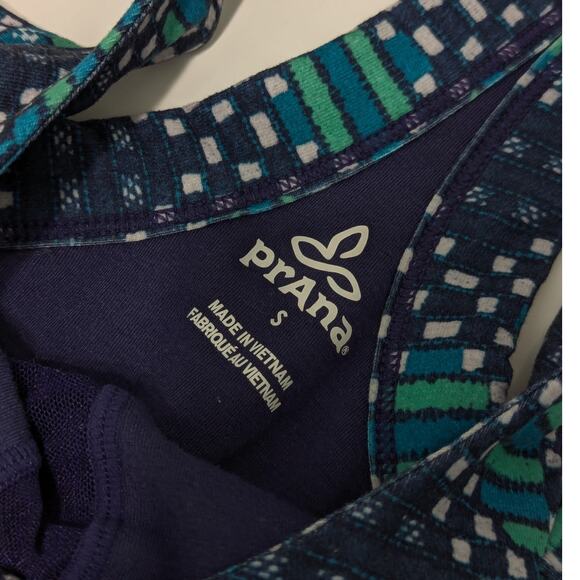 PrAna Cali Quinn Tank Dress Blue Green Geometric Sleeveless Gorpcore Gorp Casual - Picture 4 of 4